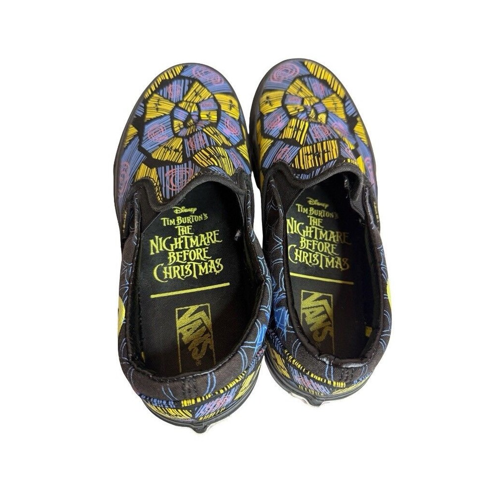 Vans x Disney Nightmare Before Christmas Slip-On Shoes Womens 7 Stained Glass - Picture 3 of 7
